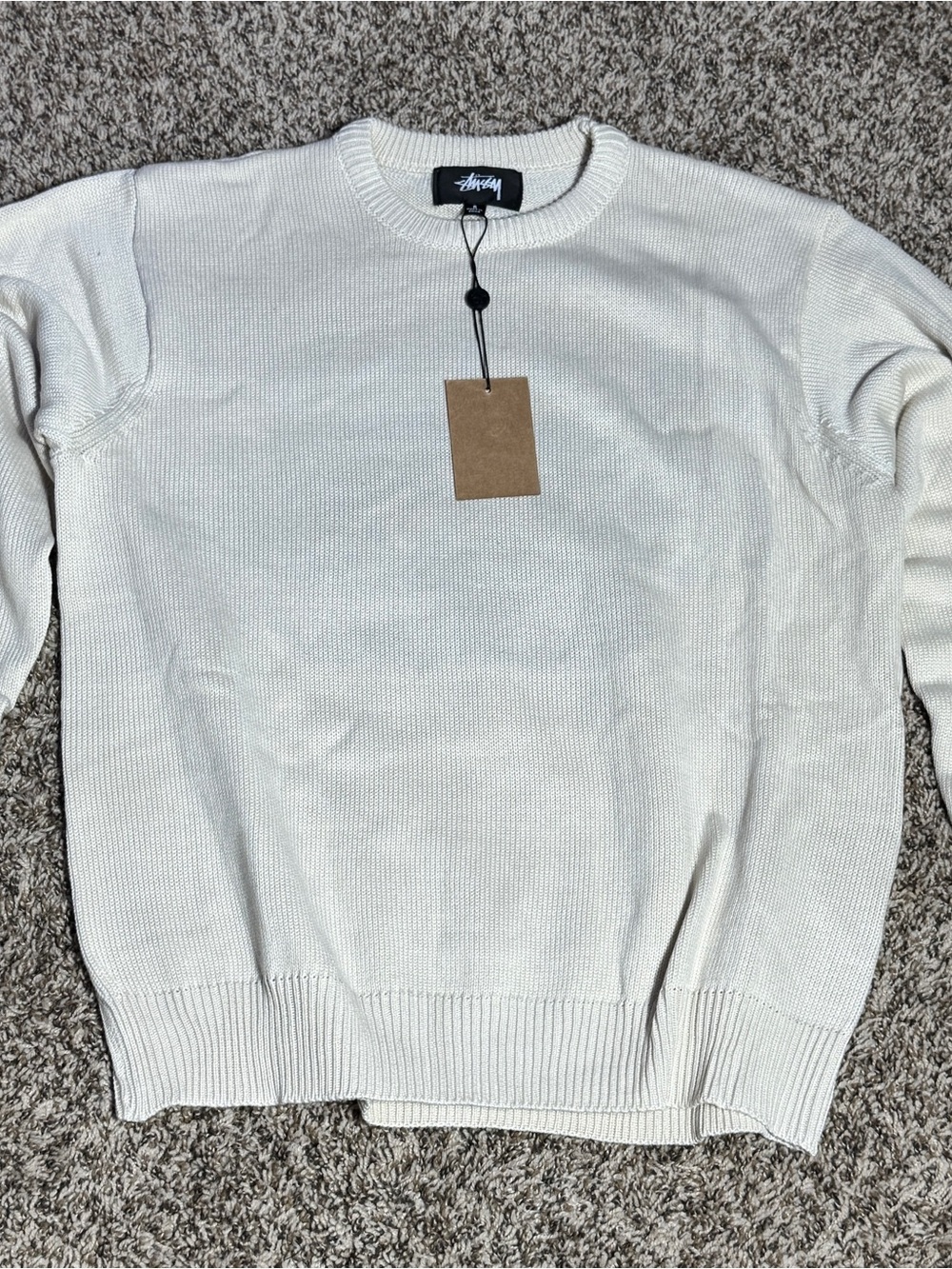 Stussy Men’s Cream Crewneck Sweater